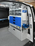Estantería con abrazadera, cajones metálicos y transparentes y accesorios para Volkswagen Caddy