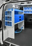 Estantería con portamaletines, cajones, balda y cajones transparentes para Fiorino