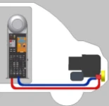 Generador conectado al motor de la furgoneta con toma hidráulica