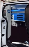 Panorámica del receptáculo de carga del Caddy equipado para instalaciones térmicas y fontaneros