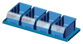 33_Bastidor con contenedores de plástico con frontal transparente