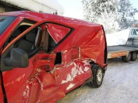 Transporter atropellado por un tren, carrocería tras el impacto