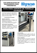 Pata para soporte de tornillo extraíble