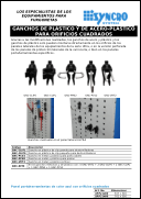 Ganchos de plástico y de acero-plástico para orificios cuadrados